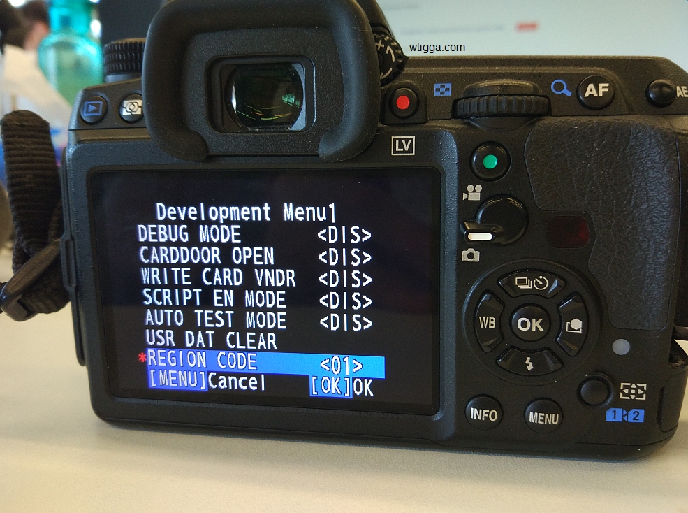 pentax k3ii developer menu
